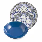 Ethnic Dishes Service in Porcelain and Colored and Modern Stoneware 18 Pieces - Fez Viadurini