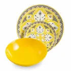 Ethnic Dishes Service in Porcelain and Colored and Modern Stoneware 18 Pieces - Fez Viadurini