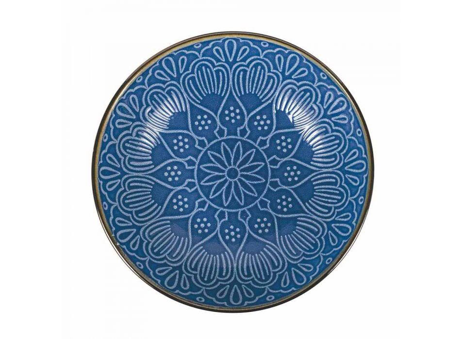 Dishes Service in Hard Dolomite Gray, Light Blue or Blue 18 Pieces - Arabian Viadurini