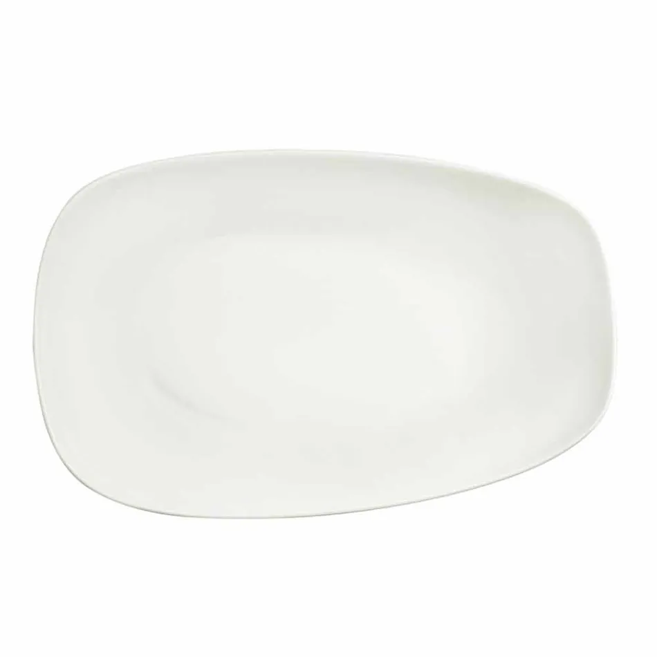 White Porcelain Dinnerware Set 23 Pieces Modern and Elegant Design - Nalah Viadurini