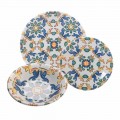 Modern Dishes Set in Colored Ceramic, Complete 18 Pieces - Abatellis