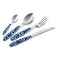 Steel and Plastic Cutlery Set Blue or White Decoration 24 Pcs - Alessandra