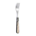 Stainless Steel and Pearly Ivory Plastic Cutlery Set 24 Pieces - Carlotta Viadurini