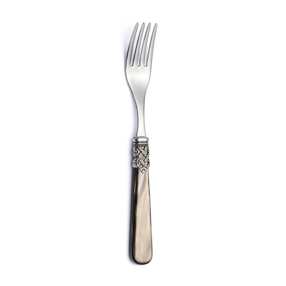 Stainless Steel and Pearly Ivory Plastic Cutlery Set 24 Pieces - Carlotta Viadurini