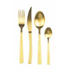 Tortoise Effect Satin Gold Steel Cutlery Set 24 Pieces - Rock Viadurini