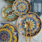 Tortoise Effect Satin Gold Steel Cutlery Set 24 Pieces - Rock Viadurini