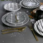 Tortoise Effect Satin Gold Steel Cutlery Set 24 Pieces - Rock Viadurini