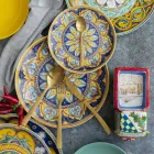 Tortoise Effect Satin Gold Steel Cutlery Set 24 Pieces - Rock Viadurini