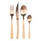 Matt Copper Steel Cutlery Set Tortoise Effect 24 Pieces - Rock Viadurini