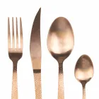 Matt Copper Steel Cutlery Set Tortoise Effect 24 Pieces - Rock Viadurini