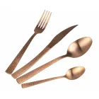 Matt Copper Steel Cutlery Set Tortoise Effect 24 Pieces - Rock Viadurini