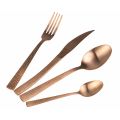Matt Copper Steel Cutlery Set Tortoise Effect 24 Pieces - Rock