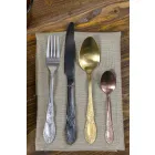 Cutlery Set Colored Satin Steel Complete 24 Pieces Design - Fantasy Viadurini