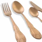 Cutlery Set Colored Satin Steel Complete 24 Pieces Design - Fantasiapos Viadurini