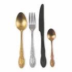 Cutlery Set Colored Satin Steel Complete 24 Pieces Design - Fantasiapos Viadurini