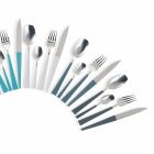 Colored Steel Cutlery Set Complete with Design 24 Pieces - Backdrop Viadurini
