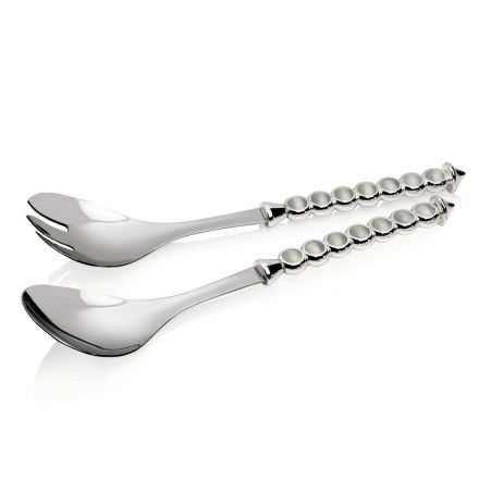 Silver Metal and Luxury Mother of Pearl Cutlery Set - Perlite Viadurini