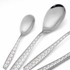 Polished Stainless Steel Cutlery Set with Design Decoration 24 Pieces - Ghiotto Viadurini