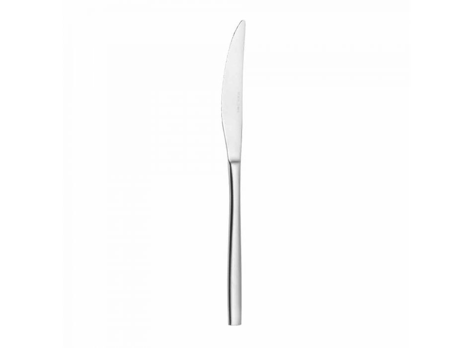 Cutlery Set in Sandblasted Stainless Steel 24 Pieces of Elegant Design - Ronfo Viadurini