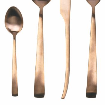24 Pieces Silver, Gold or Copper Matt Steel Cutlery Set - Borough