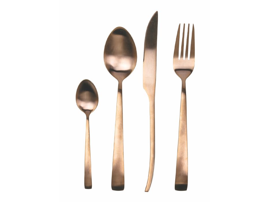 24 Pieces Silver, Gold or Copper Matt Steel Cutlery Set - Borough