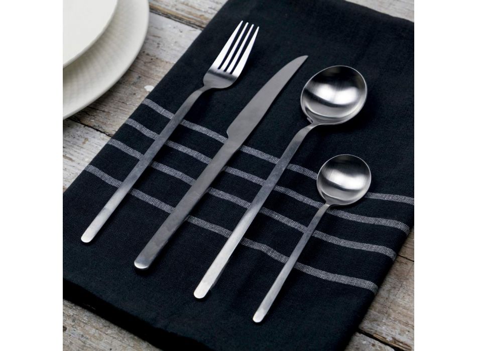 24 Pieces Matte Black, Gold or Silver Cutlery Set - Patinero