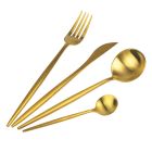 24 Pieces Matte Black, Gold or Silver Cutlery Set - Patinero Viadurini