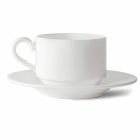 Coffee Cup Set in White Porcelain Design Stackable 15 Pieces - Samantha Viadurini