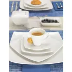 White Porcelain Coffee Cups Service Modern Design 8 Pieces - Duomo Viadurini