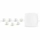 White Porcelain Coffee Cups Service Modern Design 8 Pieces - Duomo Viadurini