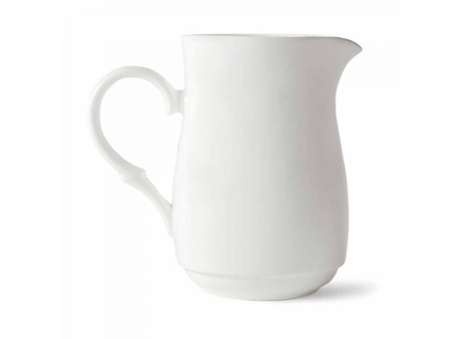 Cappuccino Cups Service with Foot 14 Pieces in White Porcelain - Armanda