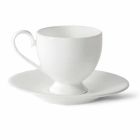 Cappuccino Cups Service with Foot 14 Pieces in White Porcelain - Armanda Viadurini