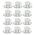 Transparent Glass Coffee Cup Service with Saucer 12 Pieces - Elettra