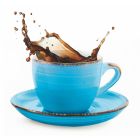 Coffee Cups Service with Saucer in Turquoise Stoneware 12 Pcs - Abruzzo Viadurini