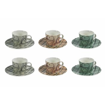 Bone China Coffee Cup Service with Saucer 12 Pieces - Ballet