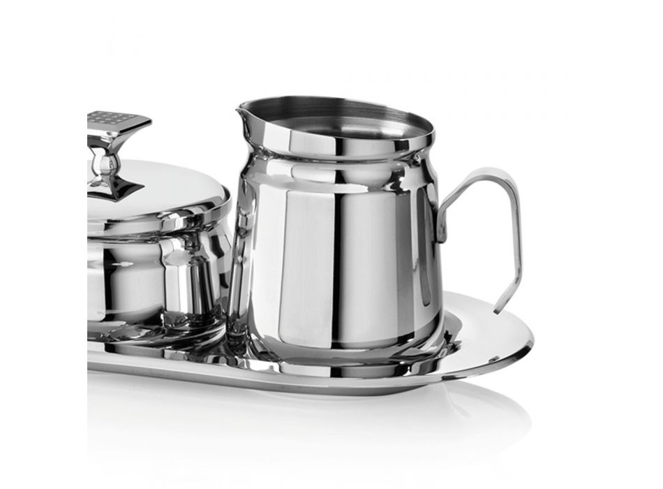 Luxury Silver Metal Sugar Bowl and Milk Jug Service with Glitter - Sbrillo Viadurini