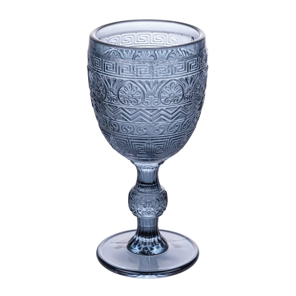 Set of 12 Goblets 210 ml in Colored Glass and Relief Work - Sunset Viadurini