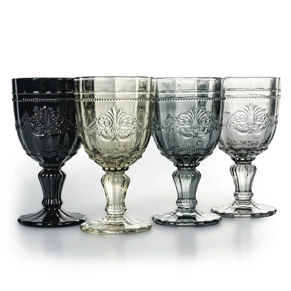 Set of 12 Glass Goblets 265 ml with Arabesque Decoration - Arabic Viadurini