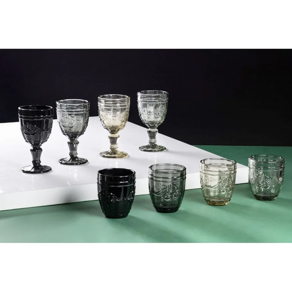 Set of 12 Glass Goblets 265 ml with Arabesque Decoration - Arabic Viadurini