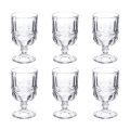 Set of 12 300 ml glasses in transparent glass and relief decorations - Villa