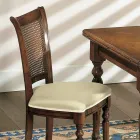 Set of 2 Walnut and Fabric Chairs with Turned Legs Made in Italy - Biotite Viadurini