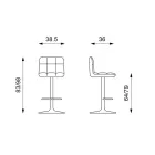 Set of 2 Ida designer padded stools, height adjustable Viadurini