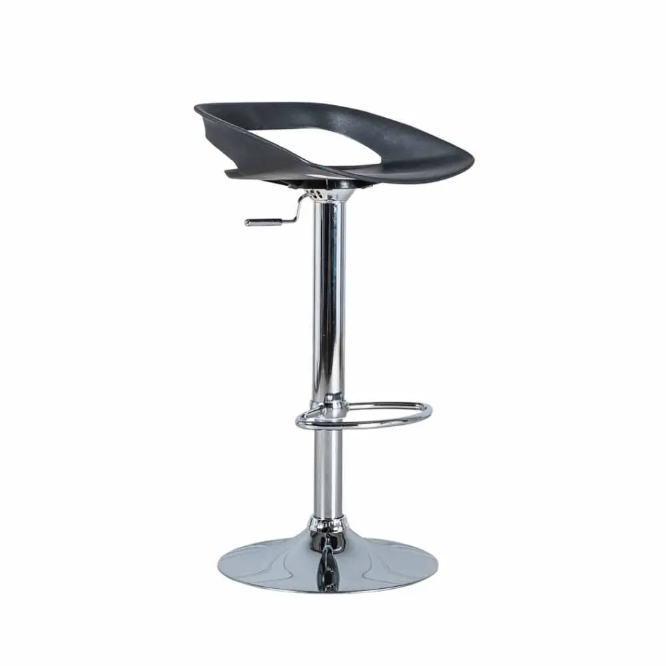 September 2 stools in chrome metal and pvc Aldo, modern design Viadurini