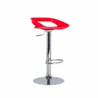 September 2 stools in chrome metal and pvc Aldo, modern design Viadurini