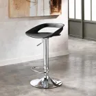 September 2 stools in chrome metal and pvc Aldo, modern design Viadurini