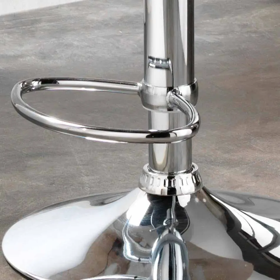 September 2 stools in chrome metal and pvc Aldo, modern design Viadurini