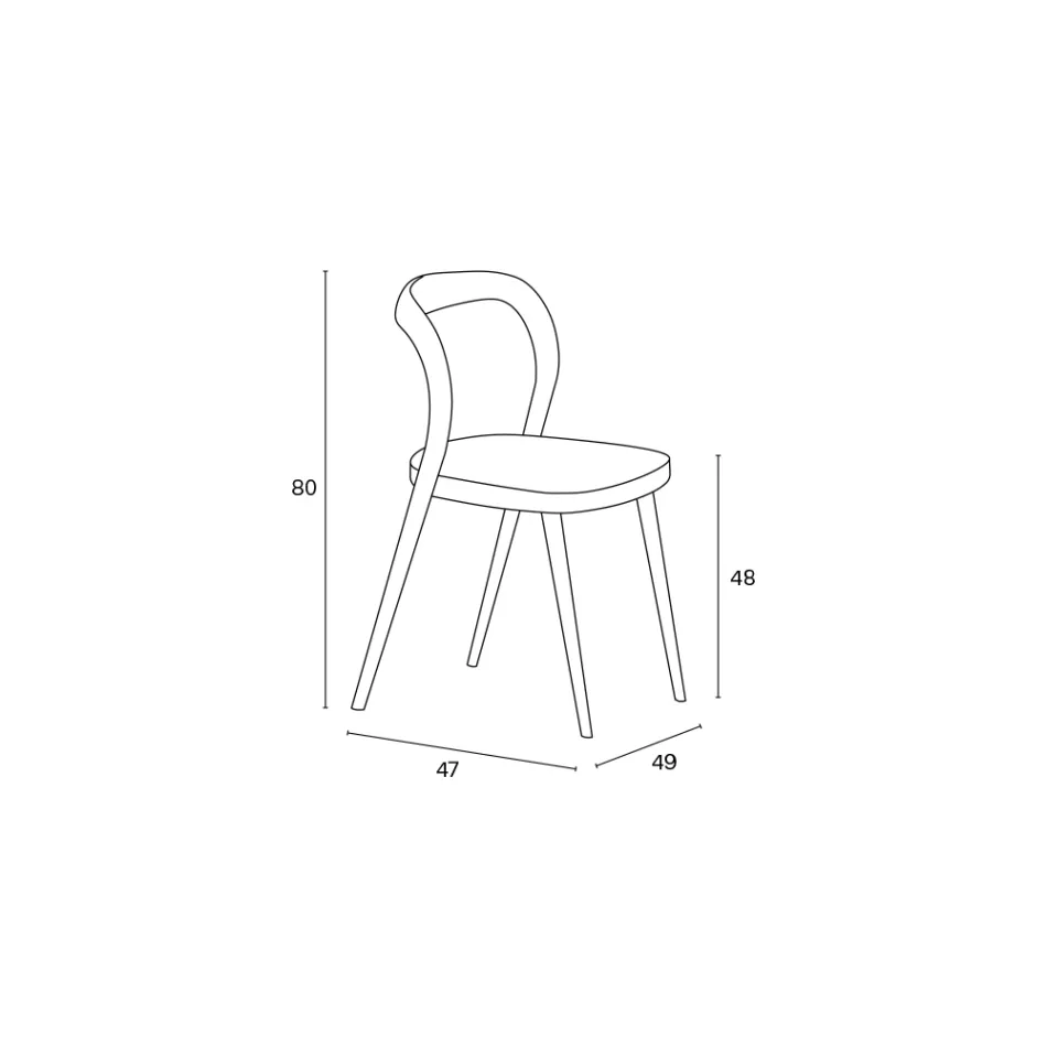 Set of 4 Elegant Solid Wood Dining Chairs, Made in Italy - Numa Viadurini