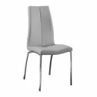 September 4 chairs modern design faux leather and chrome metal Alba Viadurini