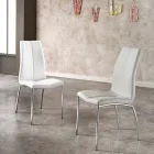 September 4 chairs modern design faux leather and chrome metal Alba Viadurini