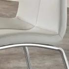 September 4 chairs modern design faux leather and chrome metal Alba Viadurini